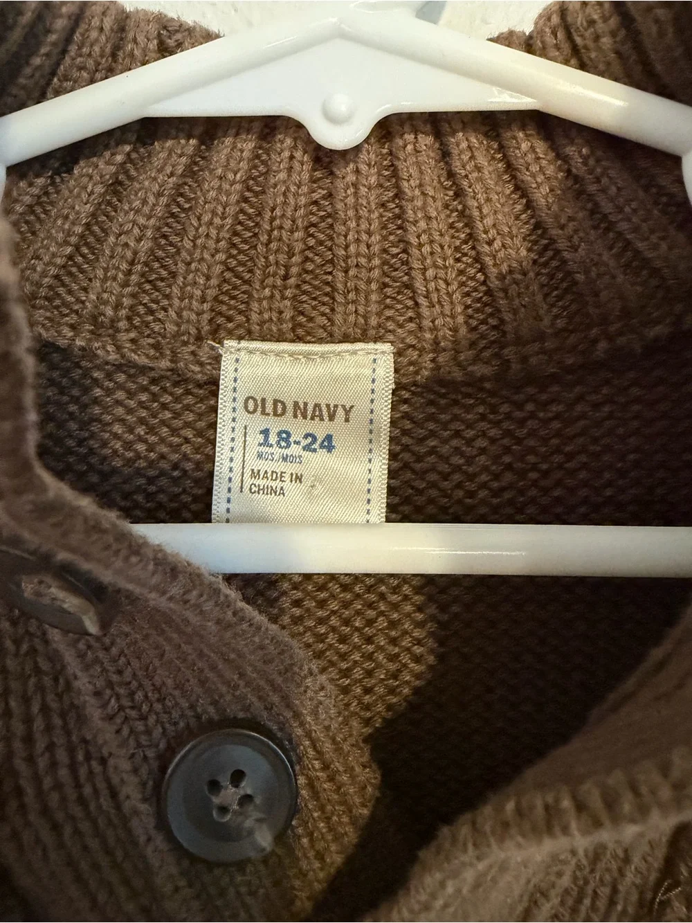 Old Navy Brown Knit Button-Front Sweater